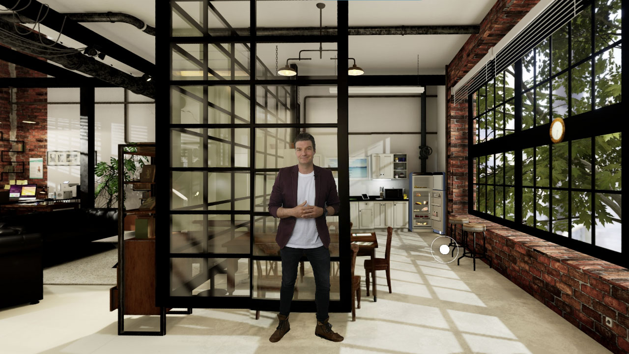 Screenshot virtueller 3D Home Office Parcours, Fabian Krapf, Maßnahmen BGF Betriebliche Gesundheitsförderung IFBG